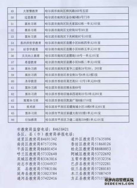 黑龍江省公布第四批校外培訓機構黑名單150家培訓機構上榜